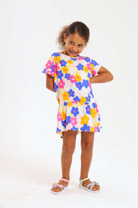 Girls Summer Short Sleeve Dress 2 to 7 Years