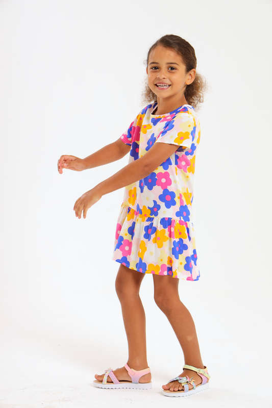 Girls Summer Short Sleeve Dress 2 to 7 Years