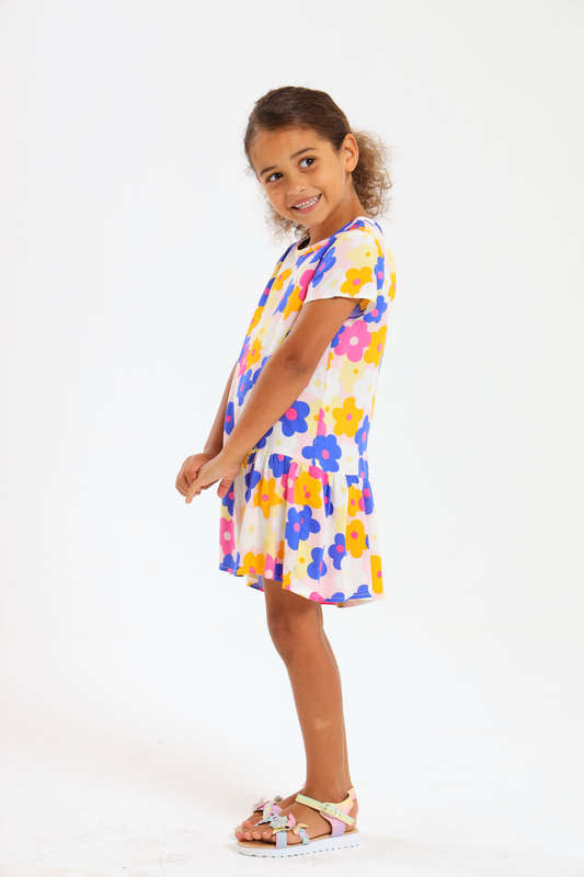 Girls Summer Short Sleeve Dress 2 to 7 Years