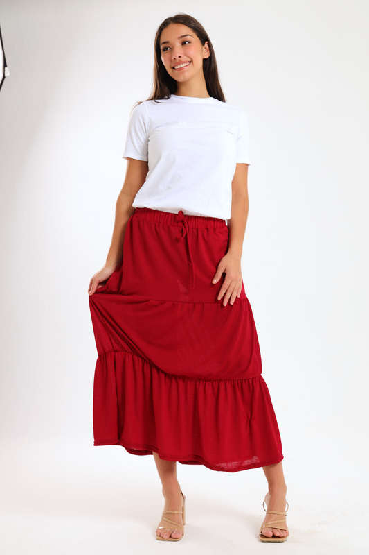 Kaylee High Waist Tiered Maxi Skirt