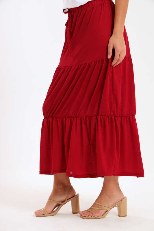 Kaylee High Waist Tiered Maxi Skirt