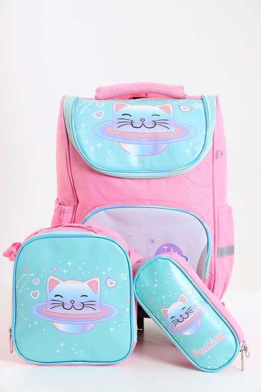 Kids Heavy Duty Trolley Bag Backpack School Bag 3 Piece Set