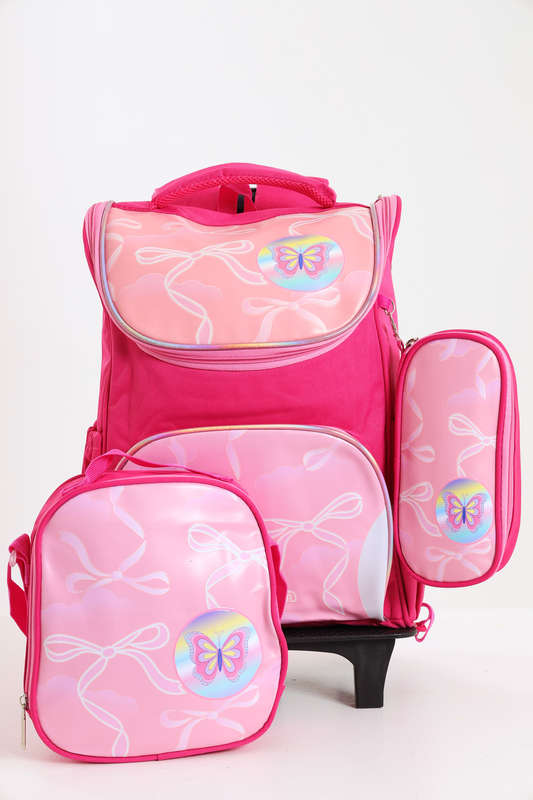 Kids Heavy Duty Trolley Bag Backpack School Bag 3 Piece Set