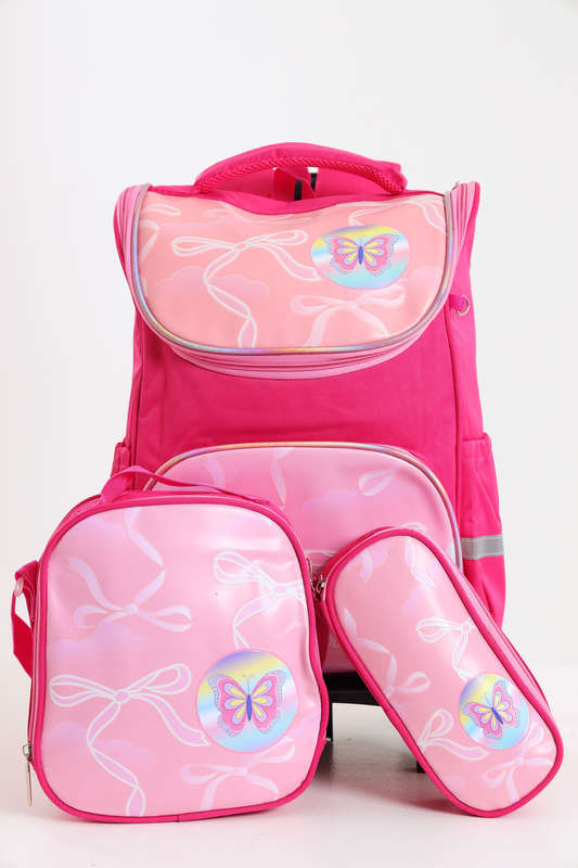 Kids Heavy Duty Trolley Bag Backpack School Bag 3 Piece Set