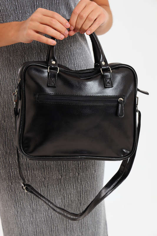 Ladies SOTTO Premium Faux Leather Handbag with Multiple Compartments in Black