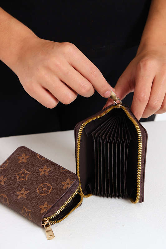 Ladies Faux Leather Zip-Around Card Holder Purse PROMO-2-FOR-1