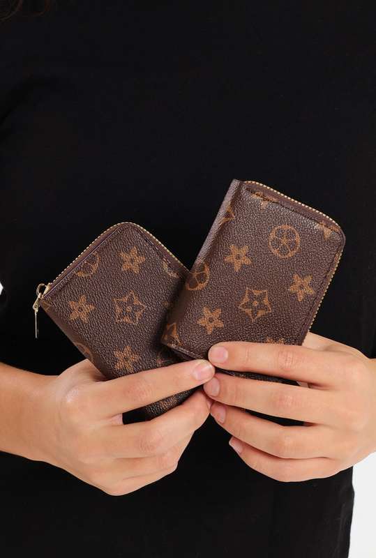 Ladies Faux Leather Zip-Around Card Holder Purse PROMO-2-FOR-1