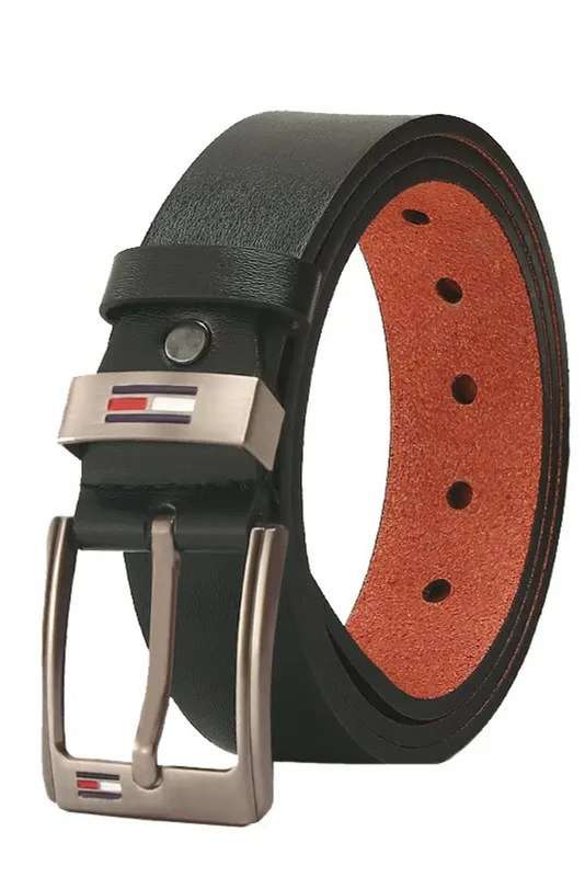 Men's Casual Premium PU Leather Classic Jeans Belt with Prong Buckle