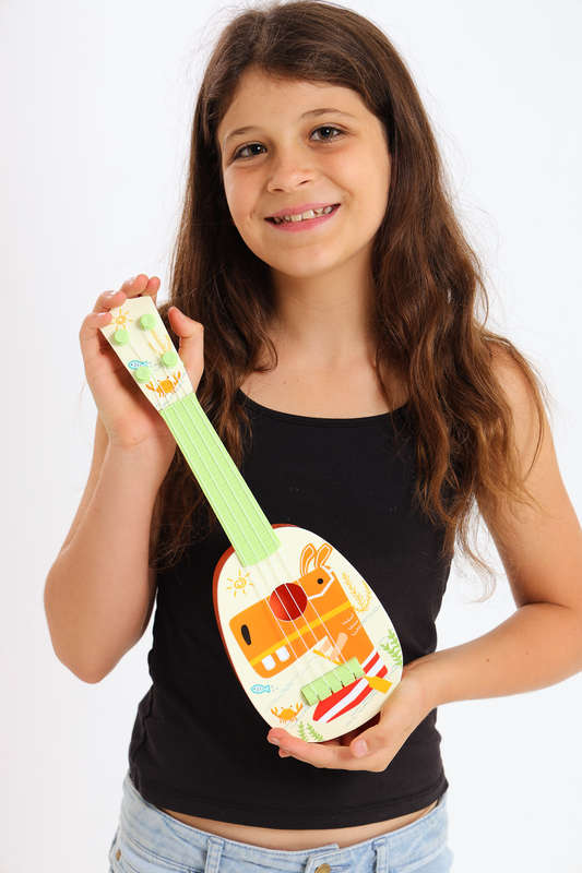 Mini Ukulele Guitar Toy with 4 Adjustable Strings 37 cm