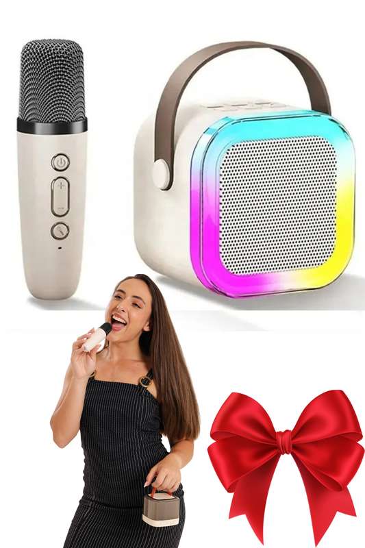 Mini Wireless Karaoke RGB Speaker with 1x Wireless Mic