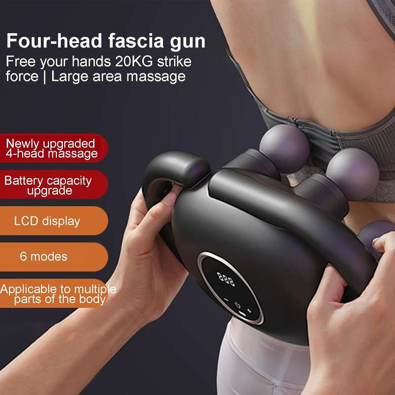 Rechargeable 4 Head Fascia Massage Muscle Relaxation Sports Gun