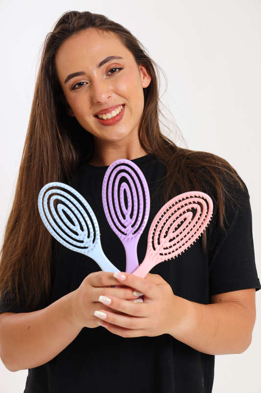 Senza® Eco Friendly Circle Shape Detangler Wet &amp; Dry Brush Set PROMO-2-FOR-1