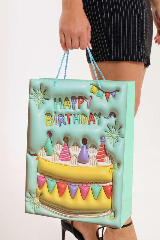 Senza® Luxury Happy Birthday Gift Bag - Extra Large (400mm x 300mm x 100mm)