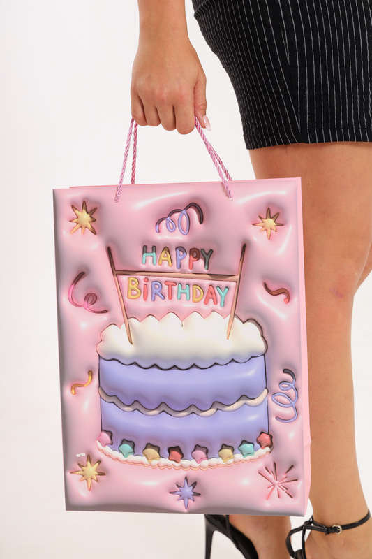 Senza® Luxury Happy Birthday Gift Bag - Extra Large (400mm x 300mm x 100mm)