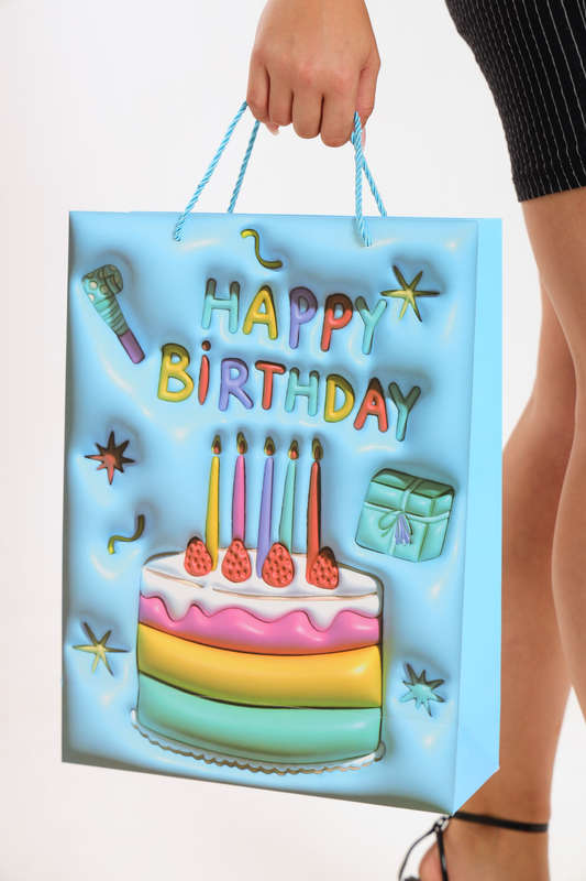 Senza® Luxury Happy Birthday Gift Bag - Extra Large (400mm x 300mm x 100mm)