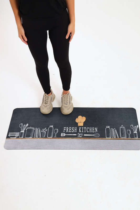 2 Pieces Set Senza® Non Slip Super Absorbent Anti Fatigue PVC Rubber Kitchen Mat