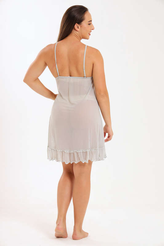 Womens Lace Sheer Baby Doll Lingerie with Matching Thong  Free Size Fit (S to 2XL)