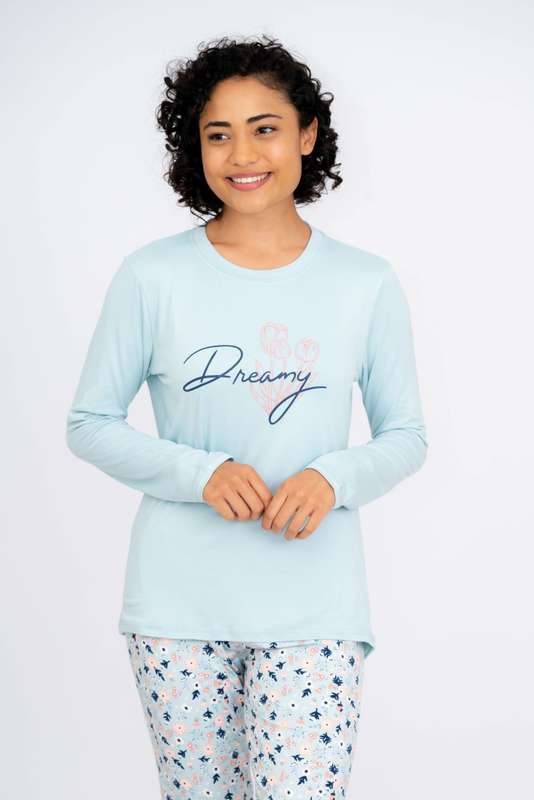 Ladies Printed Winter Pyjama Tops Only