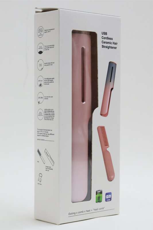 Senza® Cordless Travelling Mini Hair Straightener Rechargeable Hot Comb