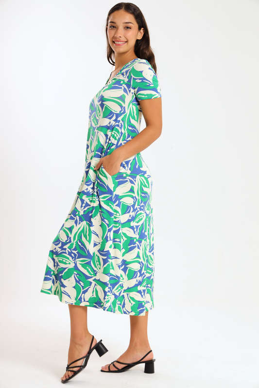 Ladies Midaxi Summer Dress  With Pockets