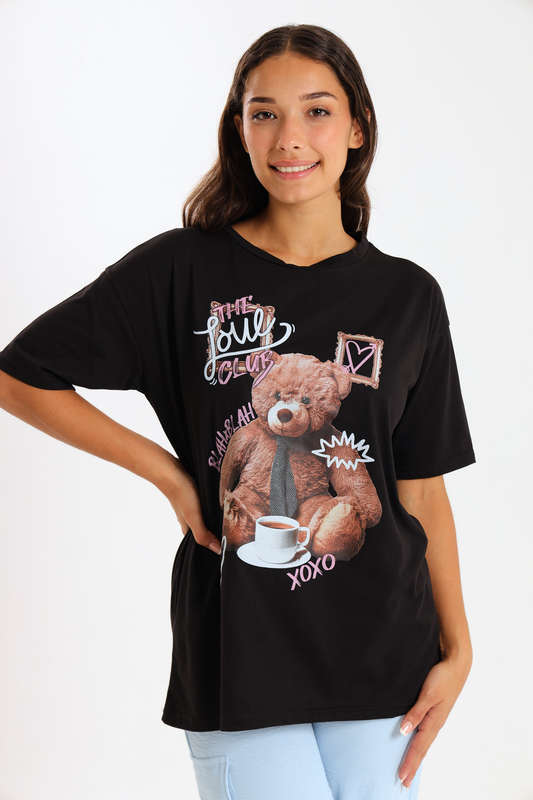 Ladies Printed Slogan Maxi T-shirts