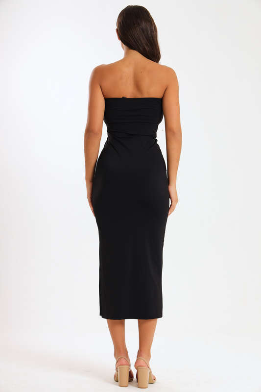 Mariana Boobtube Maxi Bodycon Dress with Side Slit