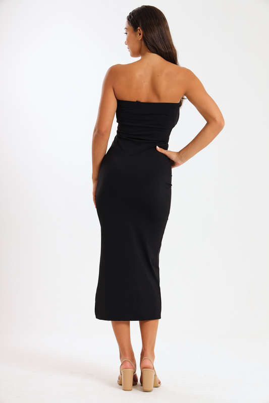 Mariana Boobtube Maxi Bodycon Dress with Side Slit