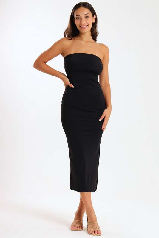 Mariana Boobtube Maxi Bodycon Dress with Side Slit