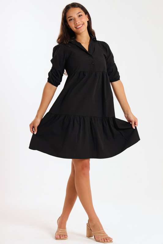 Molly Collared Tiered Dress