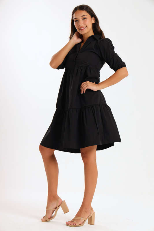 Molly Collared Tiered Dress