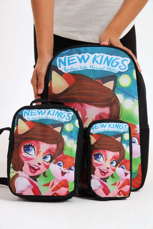 Senza® 3 Piece School Bag Set Backpack Printed Waterproof Schoolbag