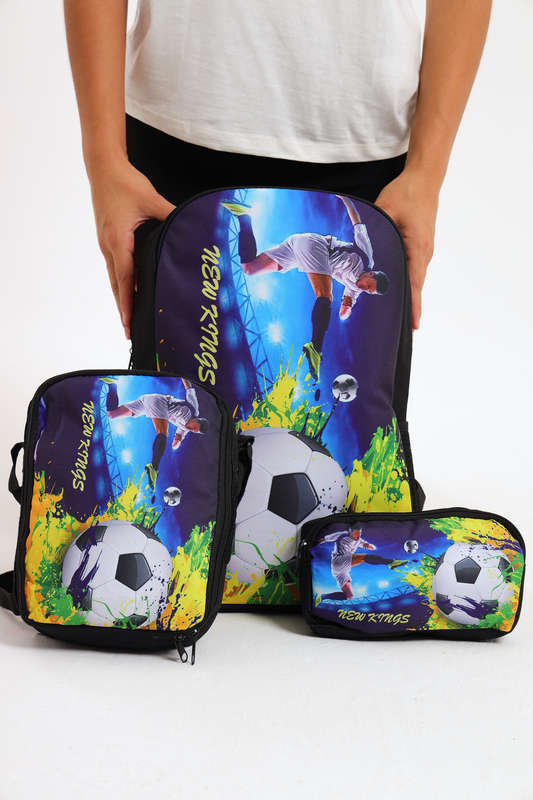 Senza® 3 Piece School Bag Set Backpack Printed Waterproof Schoolbag