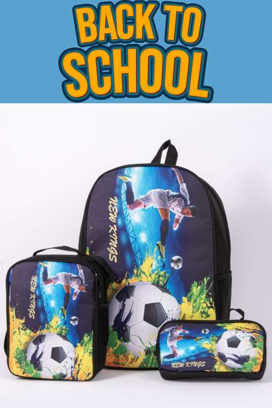 Senza® 3 Piece School Bag Set Backpack Printed Waterproof Schoolbag