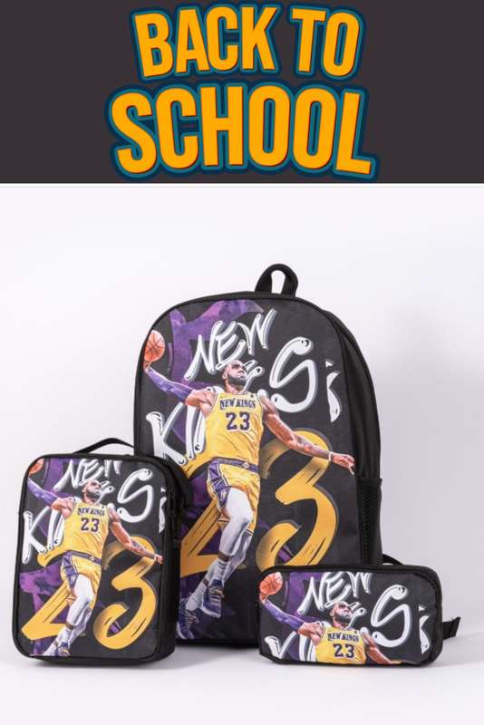 Senza® 3 Piece School Bag Set Backpack Printed Waterproof Schoolbag