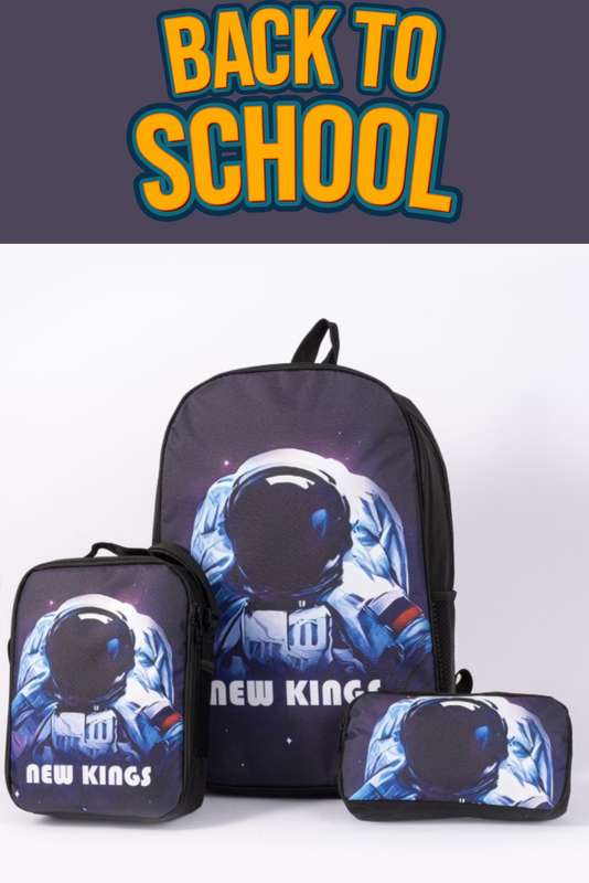 Senza® 3 Piece School Bag Set Backpack Printed Waterproof Schoolbag