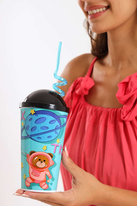 Senza® 4 Pack Space Sipper Party Cups with Lids and Straws for Kids 350 ml