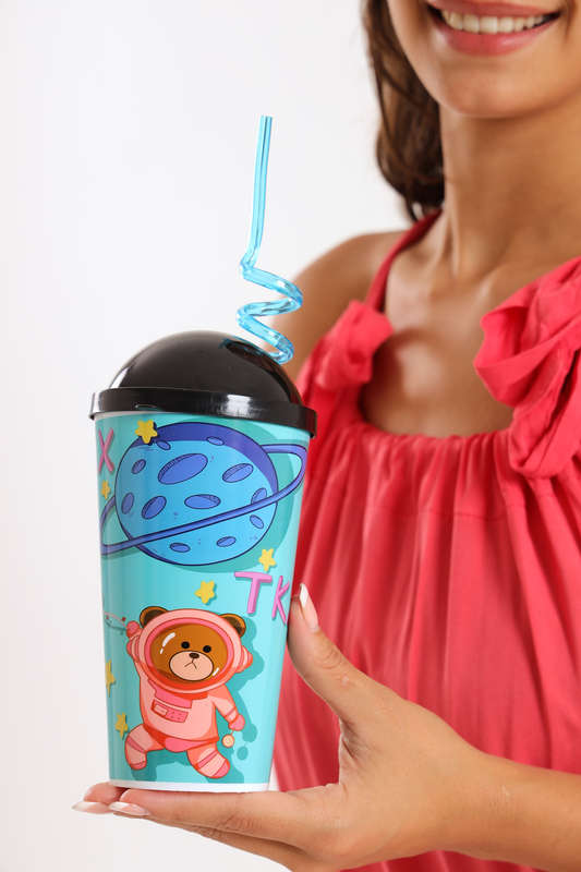 Senza® 4 Pack Space Sipper Party Cups with Lids and Straws for Kids 350 ml
