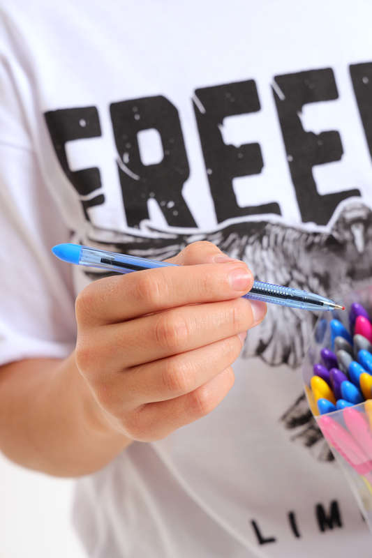 Senza® 50 Pcs Blue Ball Point Pens With Click Cap For School or Office