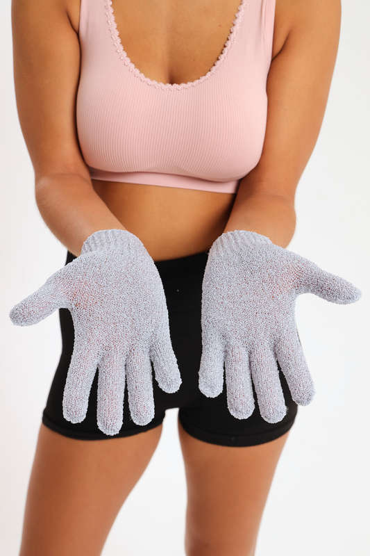 Senza® Shower Exfoliating Body Scrub Gloves 1 Pair