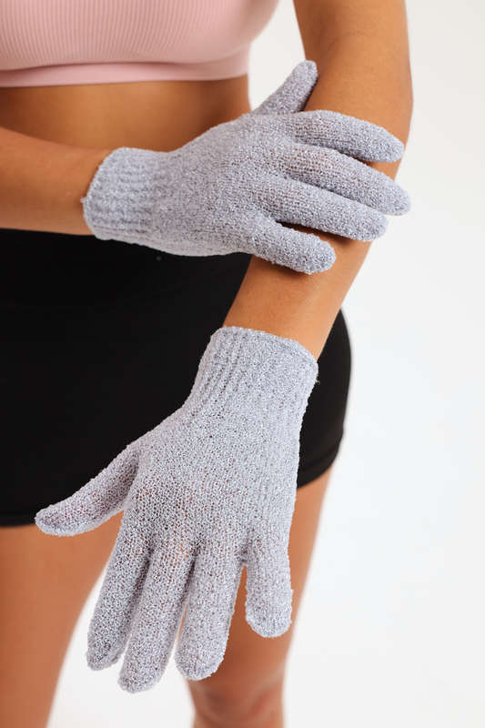 Senza® Shower Exfoliating Body Scrub Gloves 1 Pair
