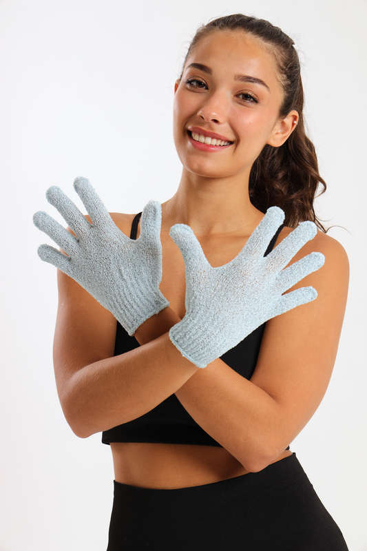 Senza® Shower Exfoliating Body Scrub Gloves 1 Pair