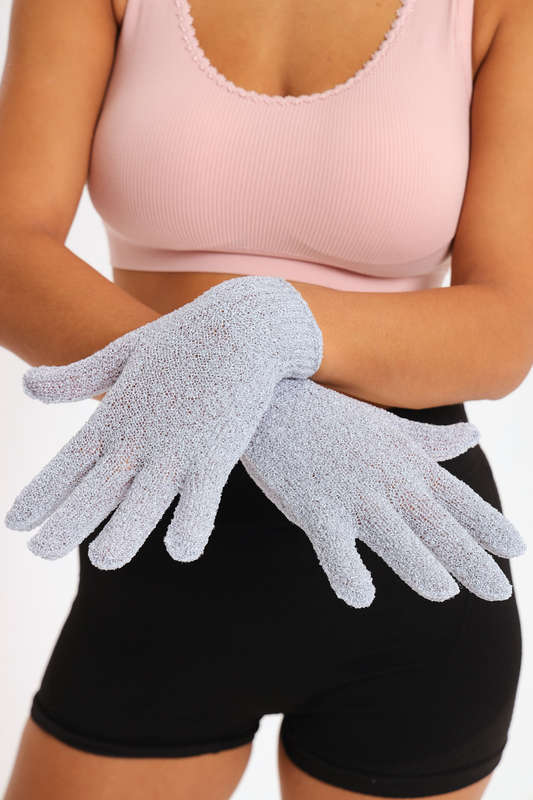 Senza® Shower Exfoliating Body Scrub Gloves 1 Pair