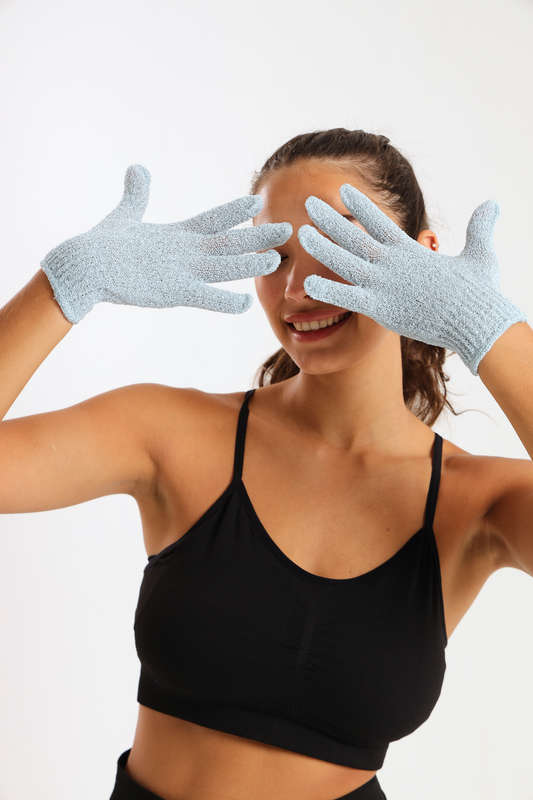 Senza® Shower Exfoliating Body Scrub Gloves 1 Pair