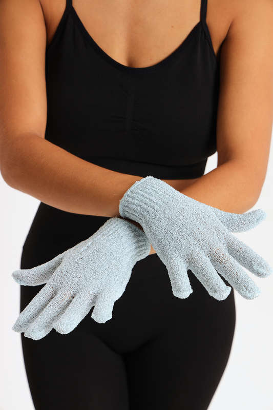 Senza® Shower Exfoliating Body Scrub Gloves 1 Pair