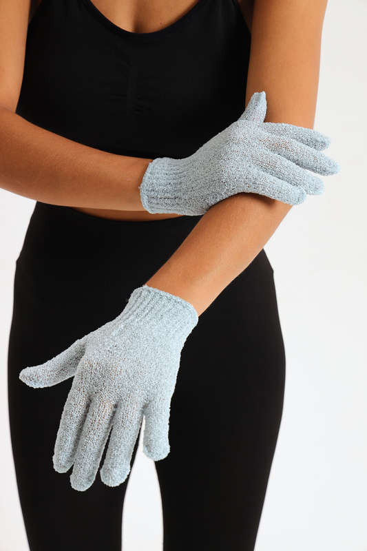 Senza® Shower Exfoliating Body Scrub Gloves 1 Pair