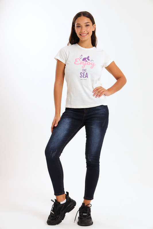 Ladies Blue High Rise Stretch Skinny Jeans