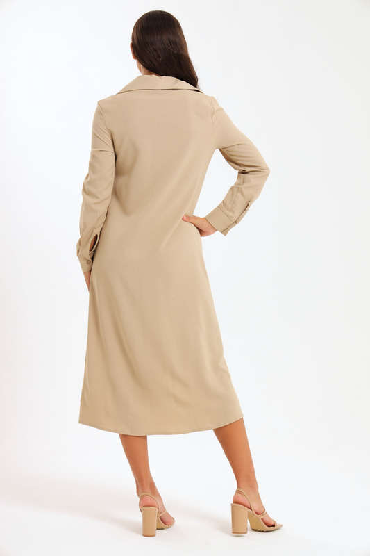Niha Button Down Long Sleeve Office Shirt Dress