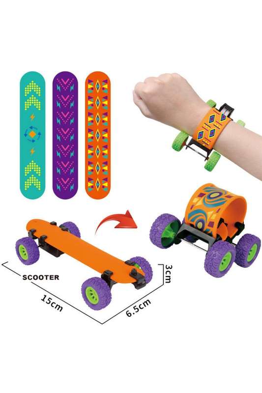 Senza® Slap On Pullback Skateboard Bracelet With Wheels