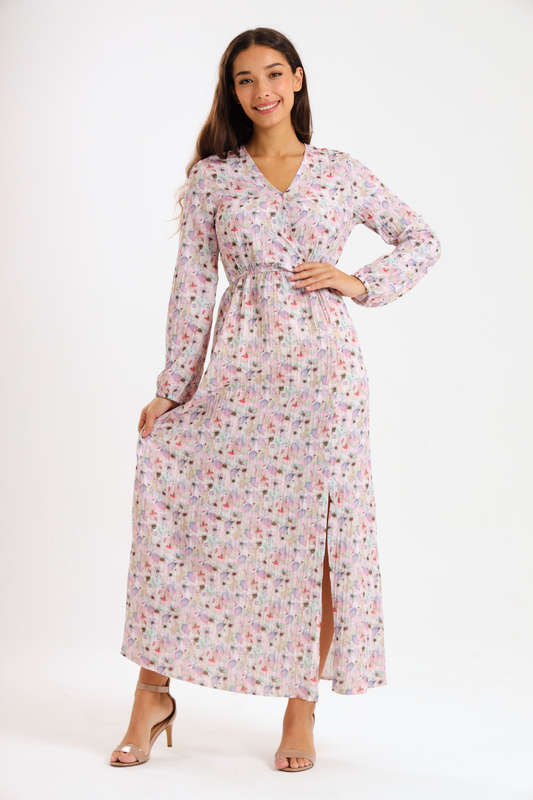 Annalee Long Sleeve Pleated Maxi Dress