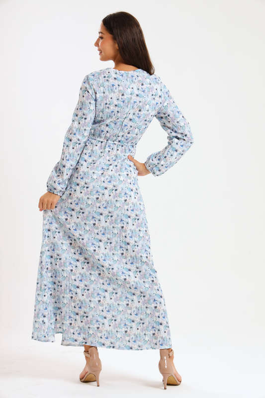 Annalee Long Sleeve Pleated Maxi Dress